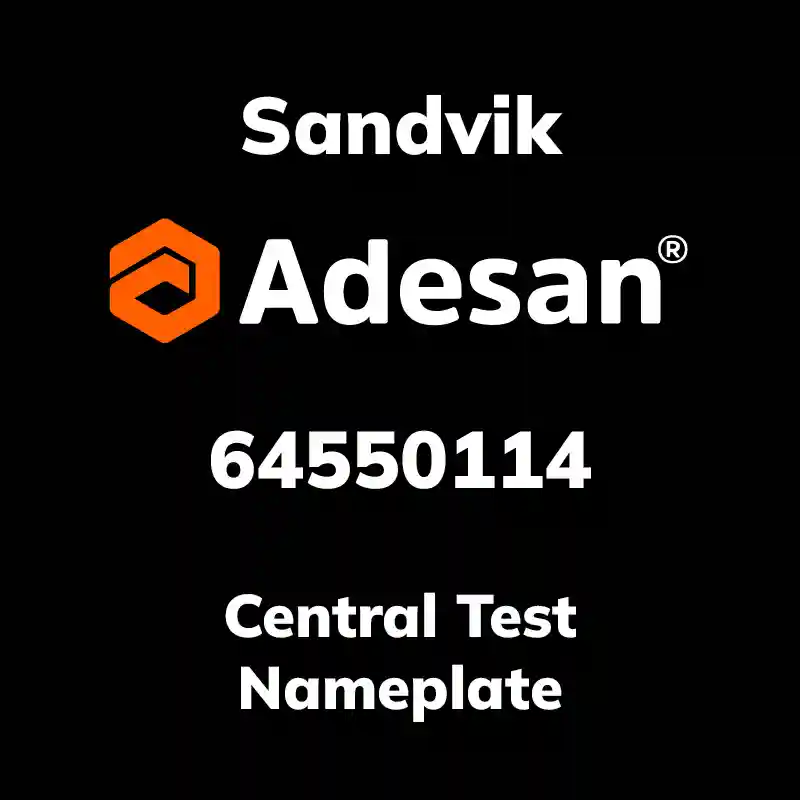SANDVIK30SX-368 Central Test Nameplate 64550114